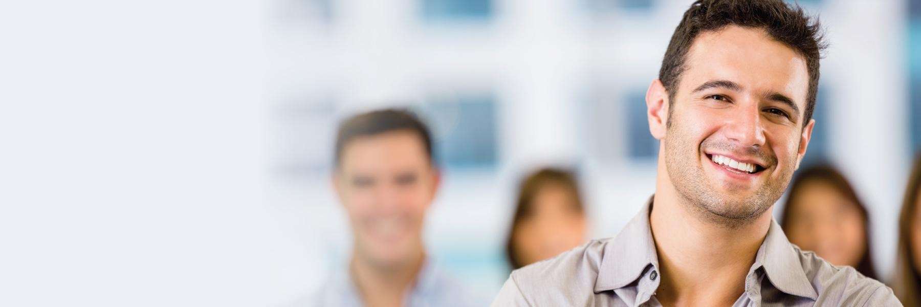 man smiling after getting teeth whitened in Havertown